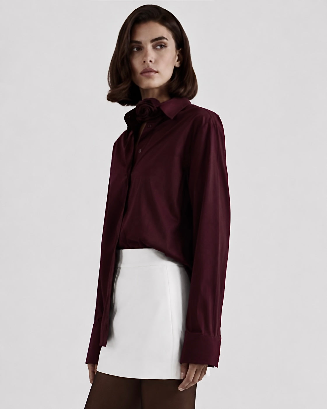 Classic Shirt in Cotton Poplin Marina Blanche