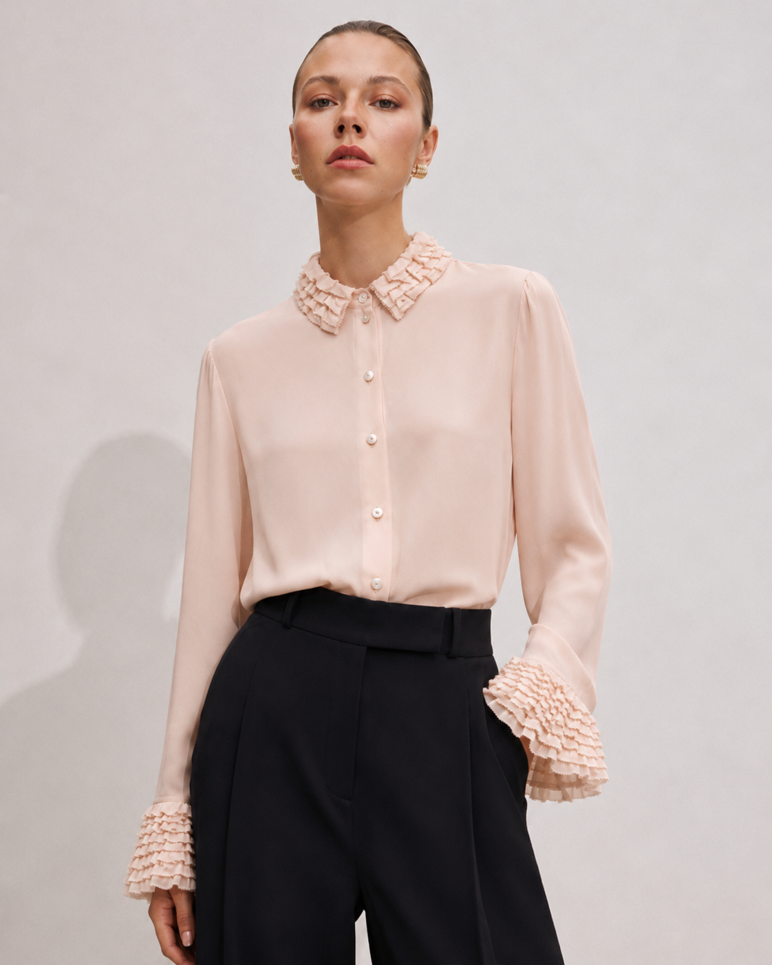 Blus silke Marina Blanche