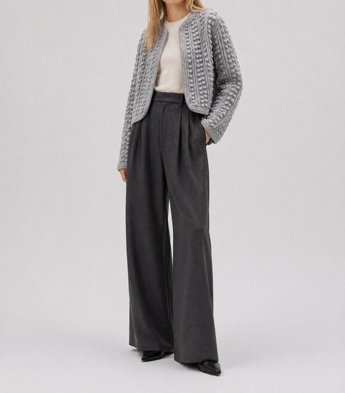 Jacket in Cashmere and Silk Marina Blanche