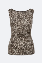 Leopard-Print Top in Cotton Marina Blanche