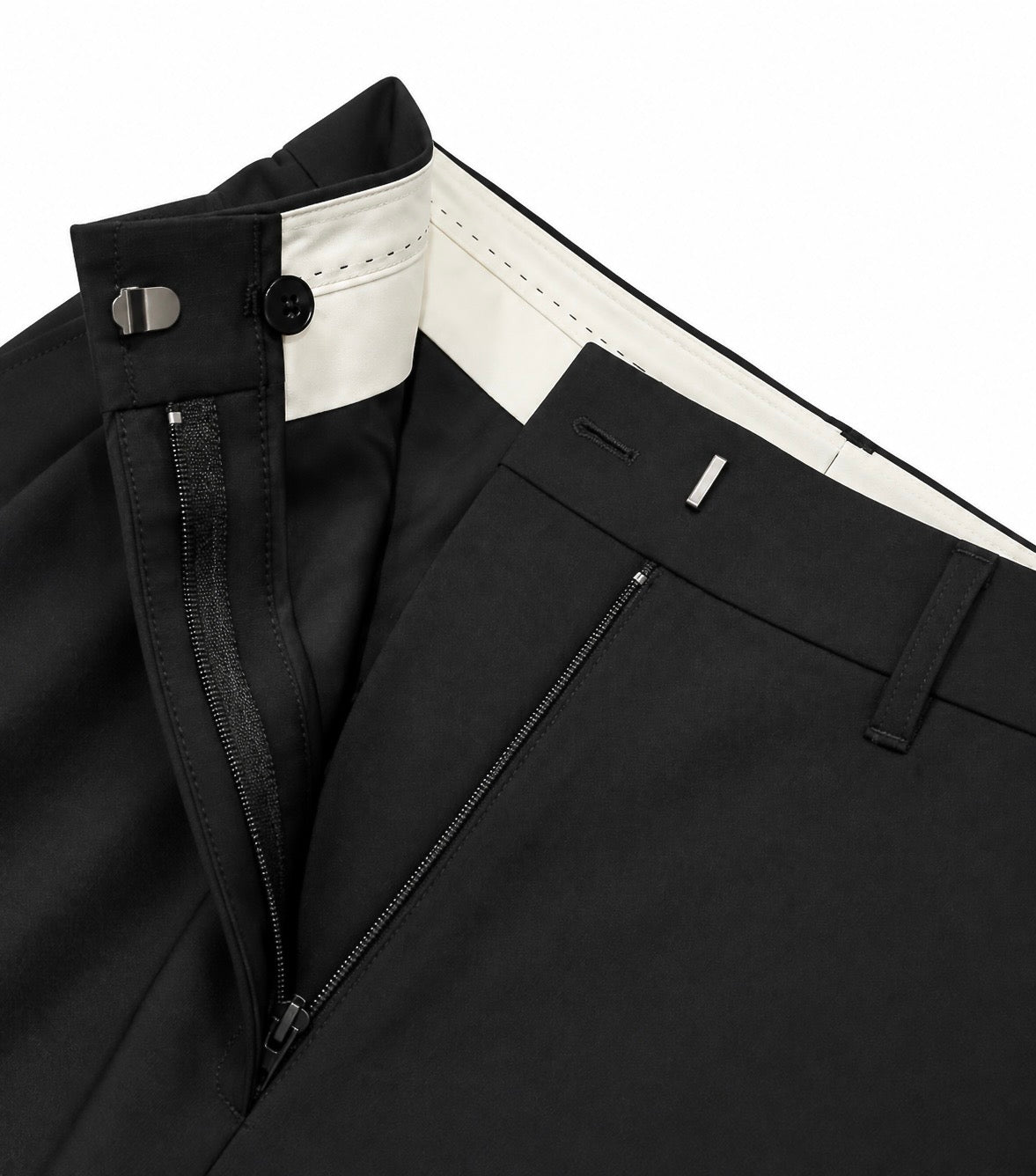 High-Waisted Wide-Leg Wool Trousers Marina Blanche
