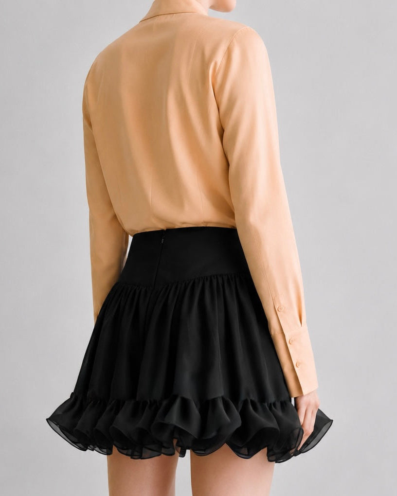 Voile Mini Skirt Marina Blanche