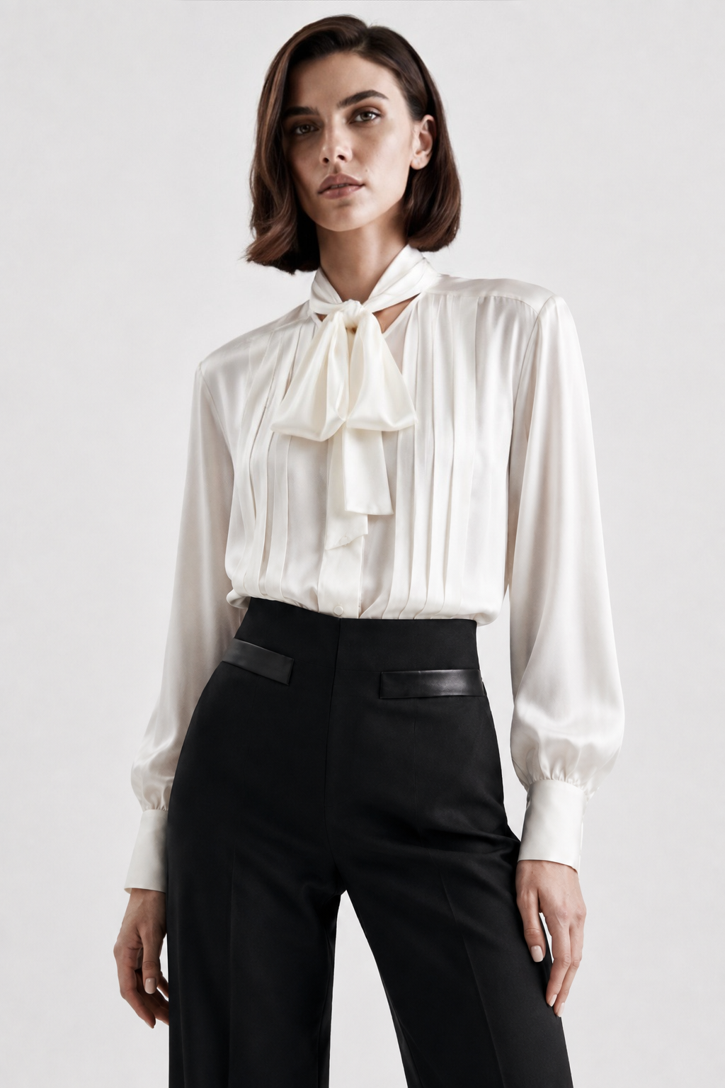 Blus silke Marina Blanche