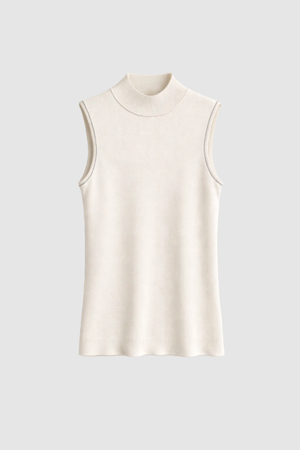 Merino Silk Sleeveless Top Marina Blanche