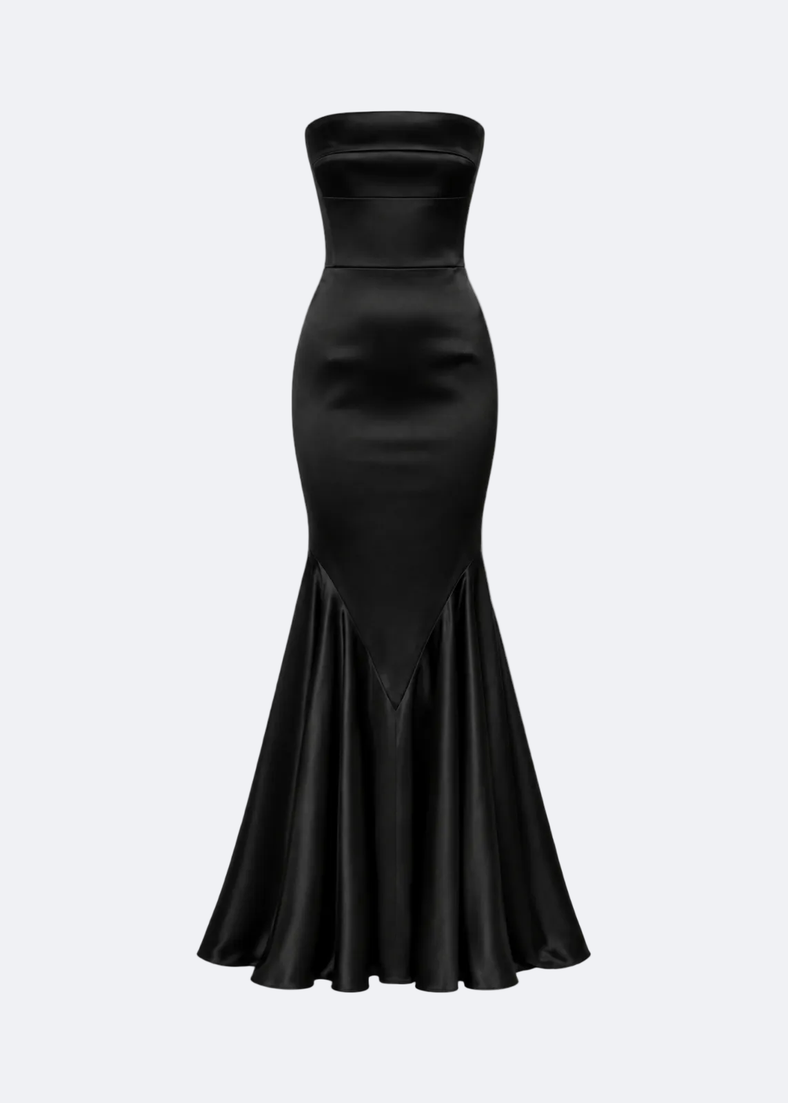 Strapless Mermaid Gown in Satin Marina Blanche