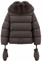 Aspen Down Jacket with Fox Fur Collar Marina Blanche