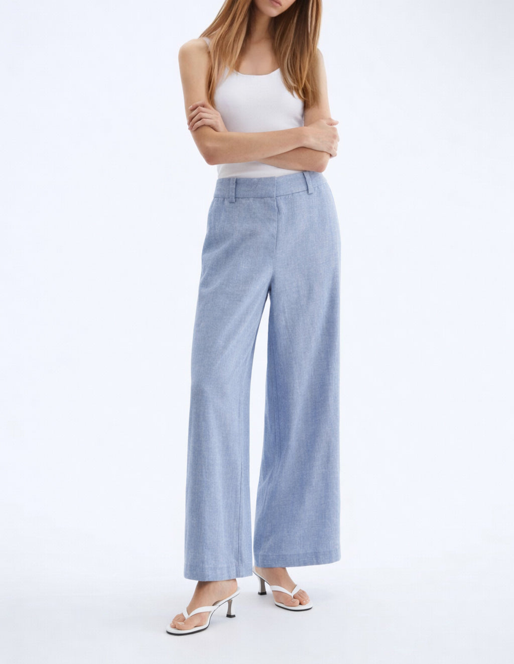 Linen Riviera Pant Marina Blanche
