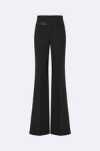 High-Waisted Wide-Leg Trousers in Wool Marina Blanche