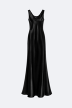 Acetate Satin Maxi Dress Marina Blanche
