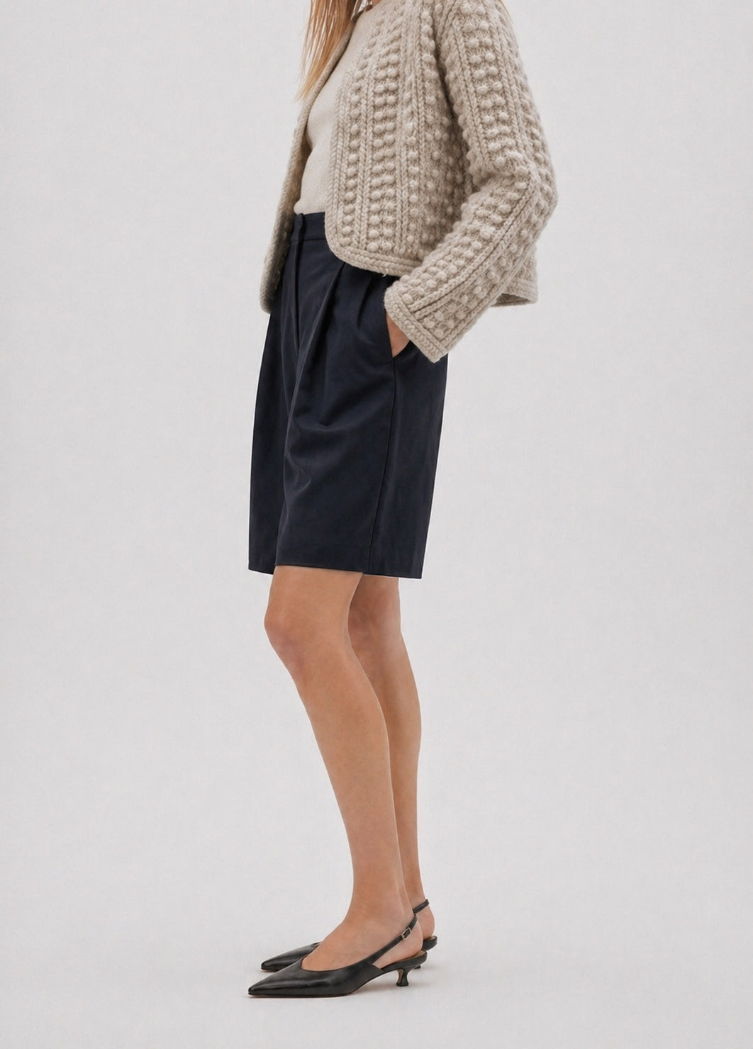 Jacket in Cashmere and Silk Marina Blanche
