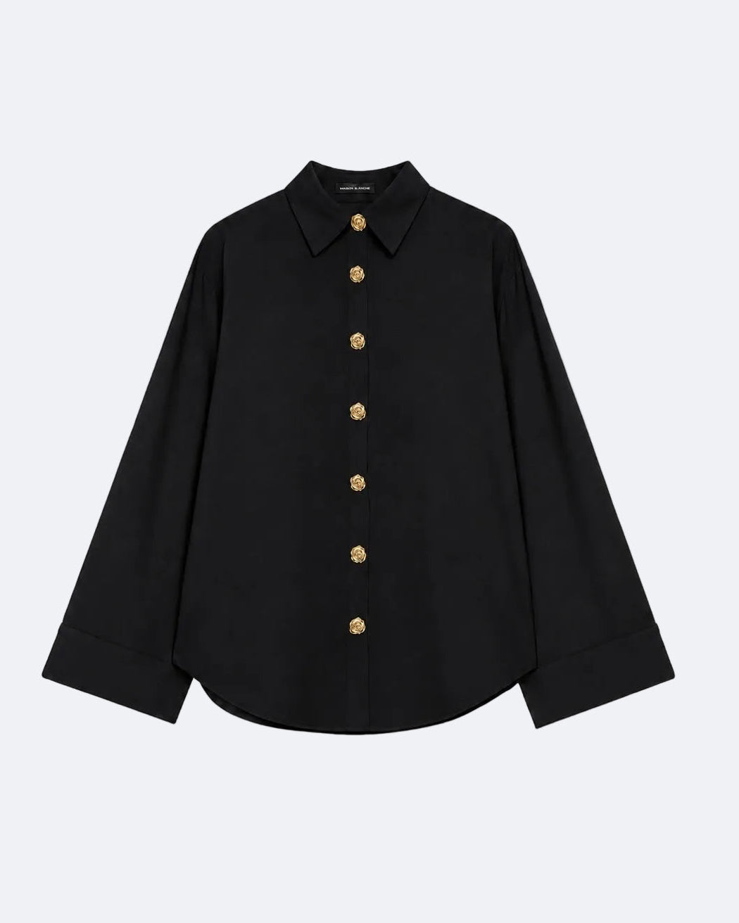Rose Button Shirt in Cotton Marina Blanche