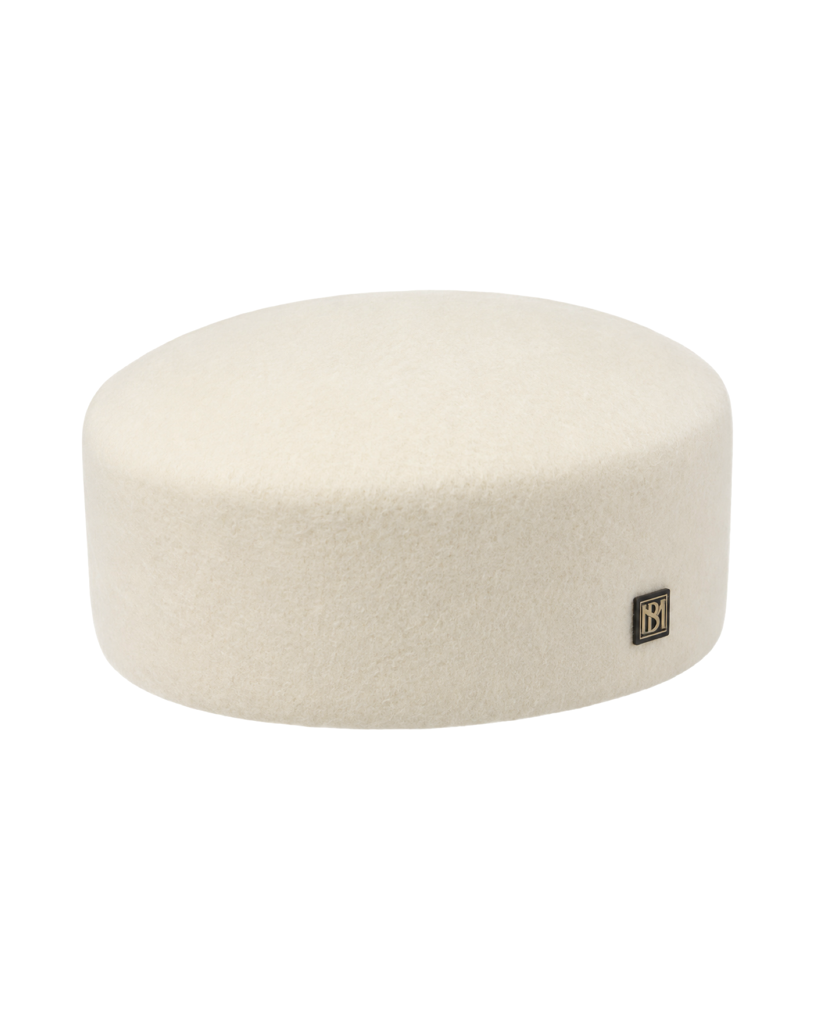 Pillbox Hat in Wool Marina Blanche