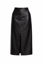 Raphaëlle Leather Midi Skirt