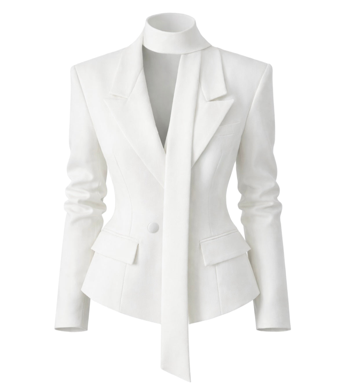 Scarf-Detail Tailored Blazer