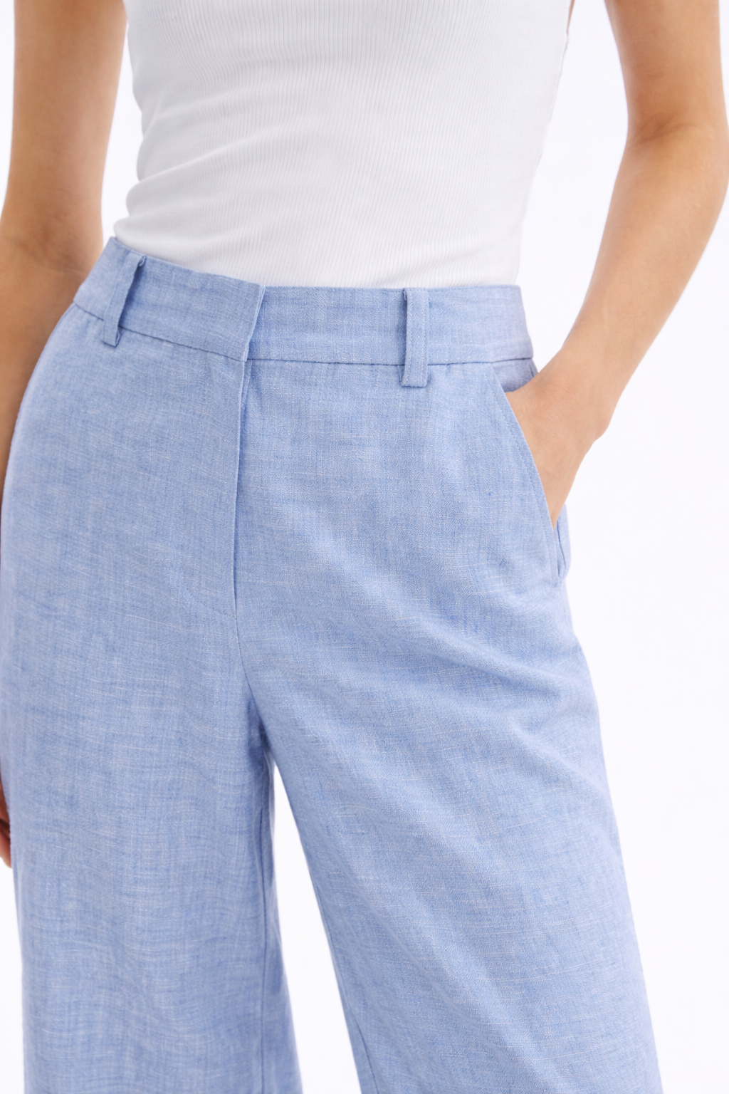 Byxor linne made in italy Marina Blanche