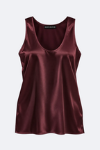 Fluid Satin Tank Top Marina Blanche