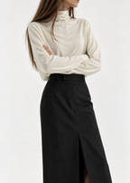 Fluid Cowl-Neck Top Marina Blanche