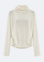 Fluid Cowl-Neck Top Marina Blanche