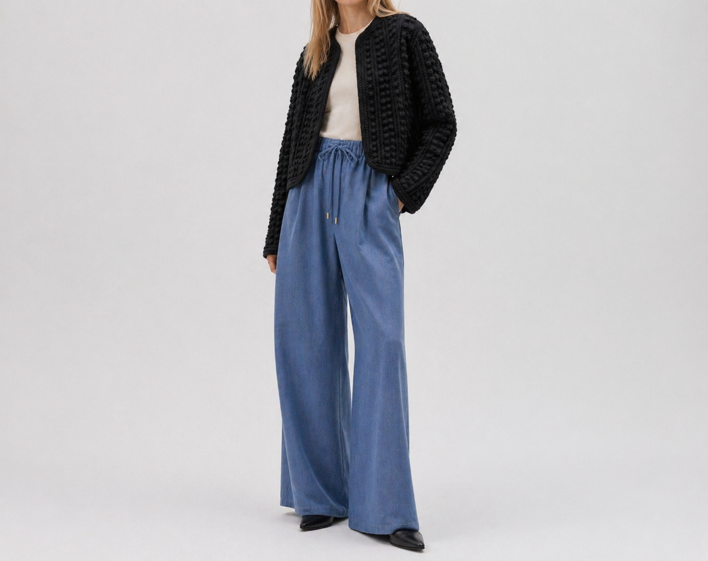 Jacket in Cashmere and Silk Marina Blanche