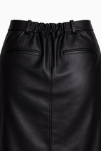 Raphaëlle Leather Midi Skirt