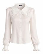 Silk Shirt with Ruffle
