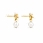 Knot Pearl Earring Marina Blanche