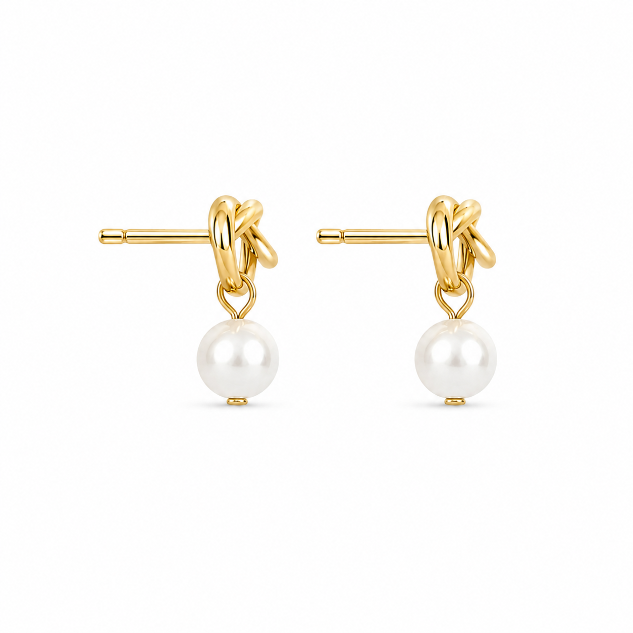 Knot Pearl Earring Marina Blanche