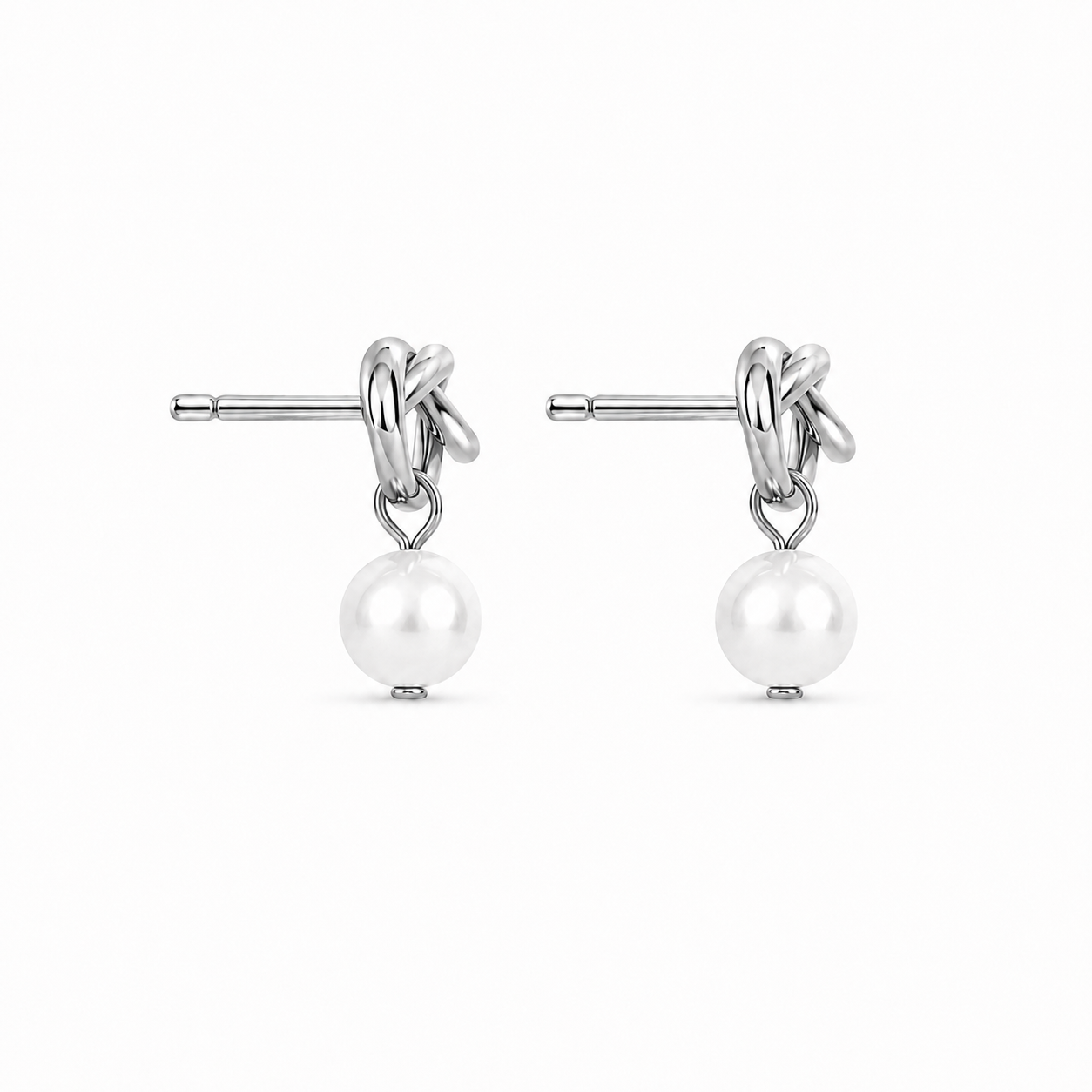 Knot Pearl Earrings Marina Blanche
