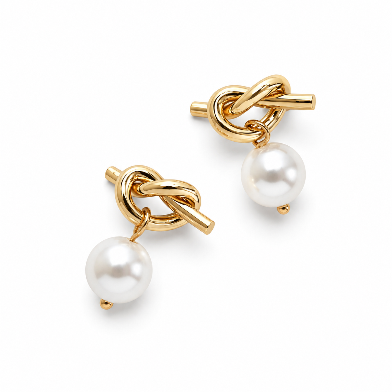 Knot Pearl Earrings Marina Blanche