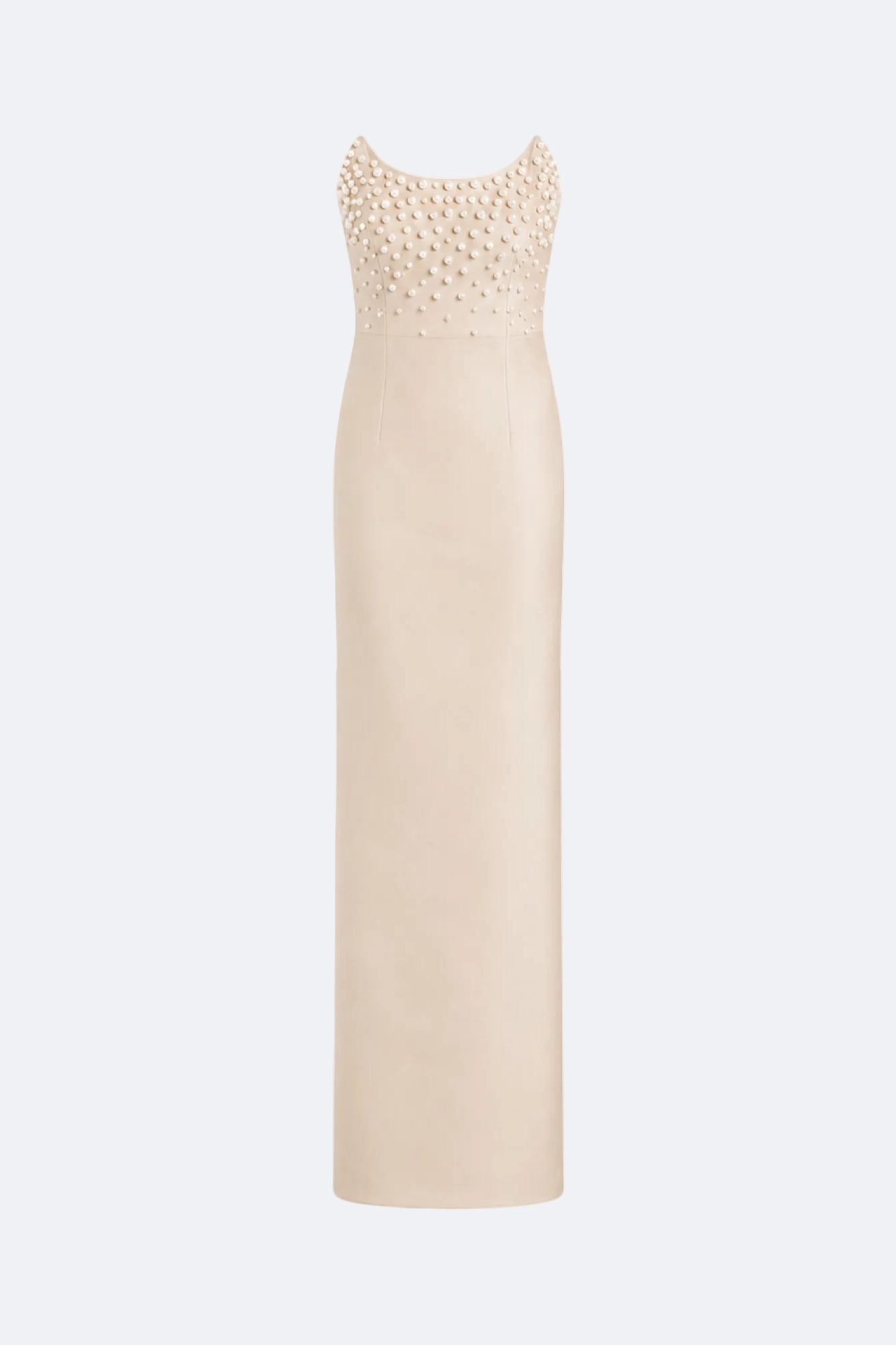 Pearl Embellished Column Dress Marina Blanche