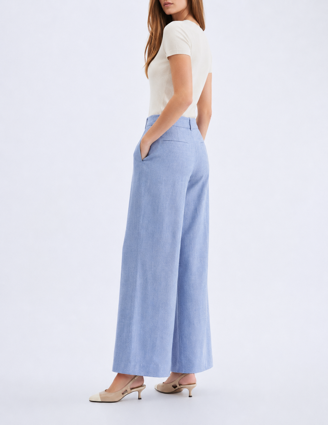 Linen Riviera Pant Marina Blanche