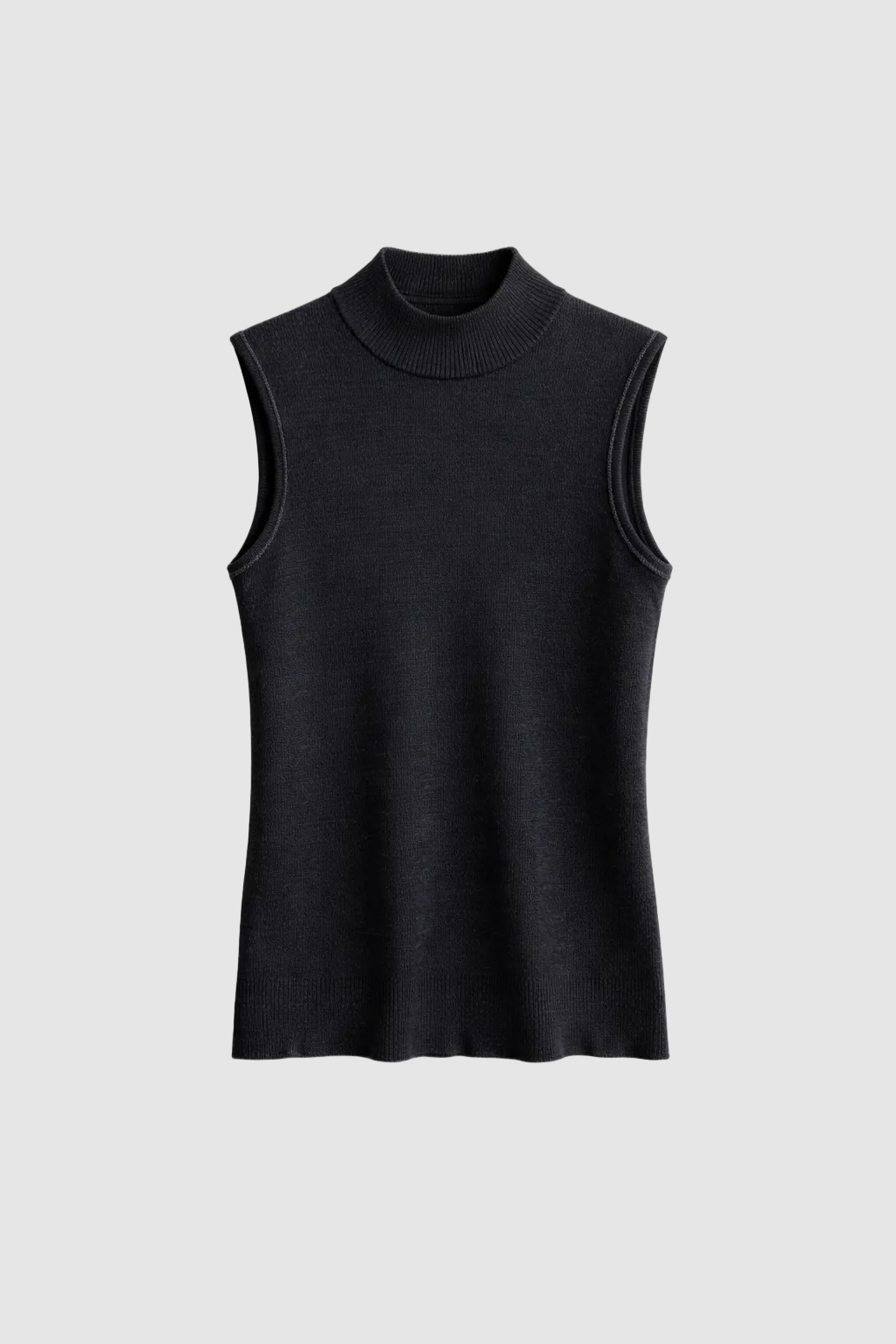 Merino Silk Sleeveless Top Marina Blanche