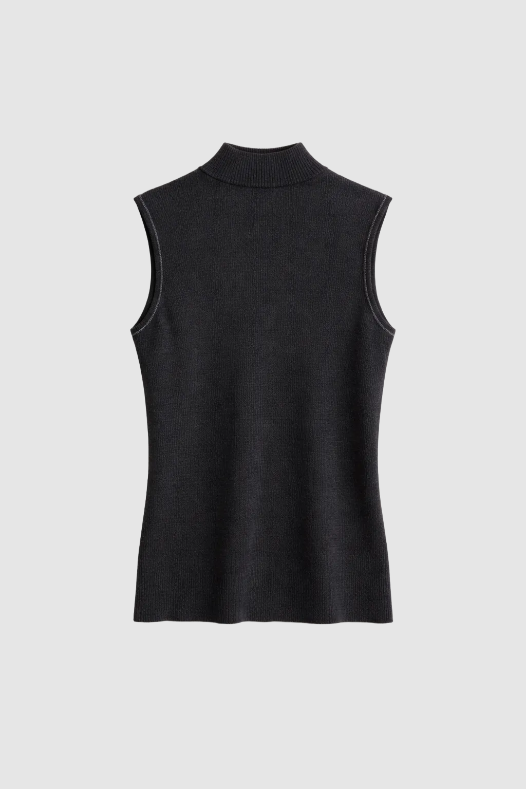 Merino Silk Sleeveless Top Marina Blanche