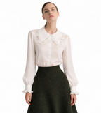 Silk Shirt with Ruffle