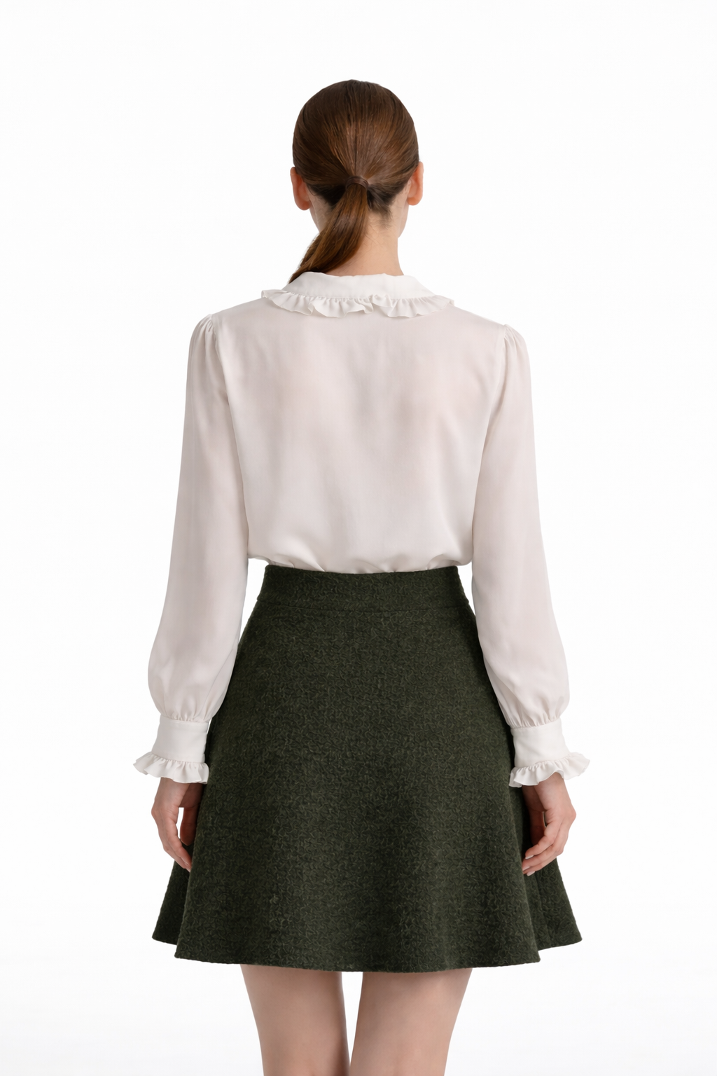 Silk Shirt with Ruffle