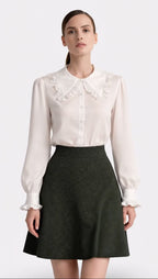 Silk Shirt with Ruffle